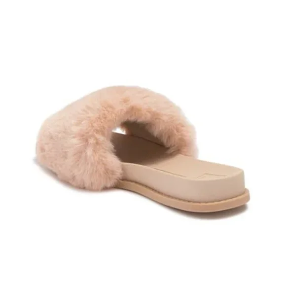 Ladies Slippers Dolce Vita Faux Fur Slippers DV By Dolce Vita